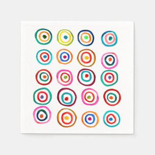 Serviette En Papier Cercles arc-en-ciel joliment colorés gémissant