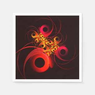 Serviette En Papier Cercles Colorés Motif d'Art Abstrait Moderne #08