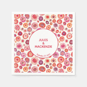 Serviette En Papier Cercles d'aquarelle rose Abstrait