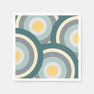 Serviette En Papier Cercles de design colorés et décoration pois