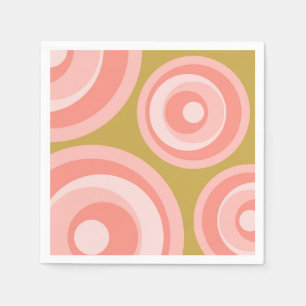 Serviette En Papier Cercles de style rétro rose sur arrière - plan ver