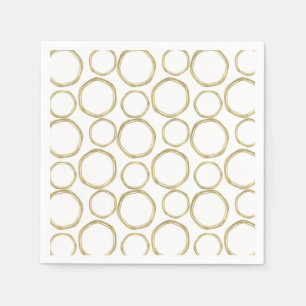 Serviette En Papier Cercles d'or sur blanc moderne tendance