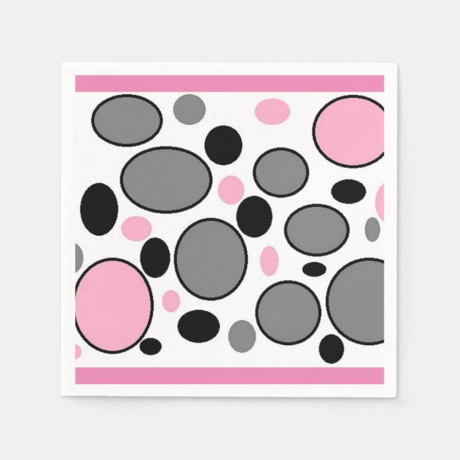 SERVIETTE EN PAPIER CERCLES ET OVALS (Devant)