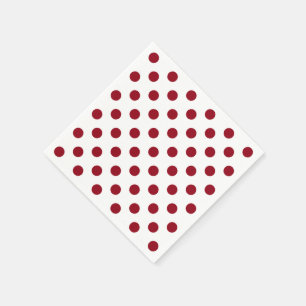 Serviette En Papier Cercles Pois rouges Crimson