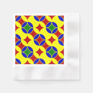 Serviette En Papier Cercles primaires-NAPKINS 3 PAPIERS