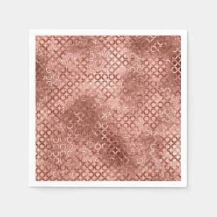 Serviette En Papier Cercles Rose Doré Brillants Luxe Étincelles Rose