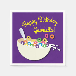 Serviette En Papier Cereal Bowl Enfants Slepover Anniversaire fête mi