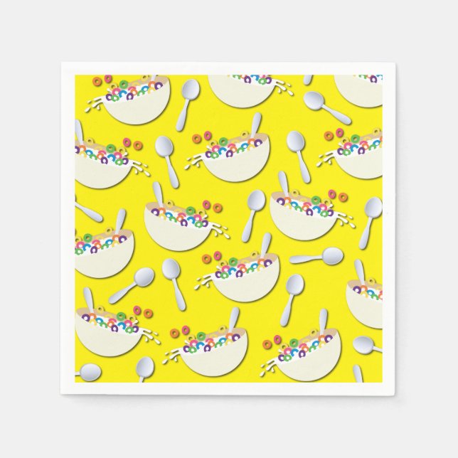 Serviette En Papier Cereal Bowl Enfants Slepover Anniversaire fête mig (Devant)