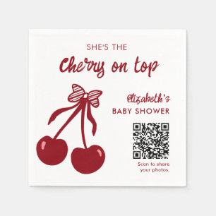 Serviette En Papier Cérémonie de Baby Shower Code QR de Partage de Pho