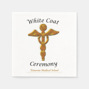 Serviette En Papier Cérémonie de la robe blanche Or Médicale, cadea