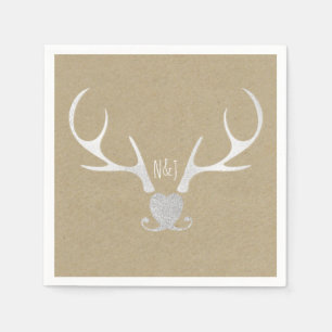 Serviette En Papier Ceremonie de mariage Bois Rustique et Brancages Ar