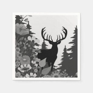 Serviette En Papier Cerf à grande ramure hors de la forêt 
