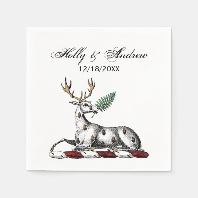 Serviette En Papier Cerf avec Emblème héraldique de graisse (Devant)