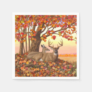 Serviette En Papier Cerf blanc en automne Nouvelle-Angleterre Couleurs
