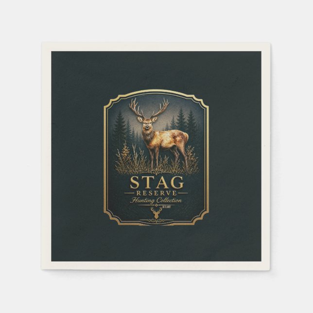 SERVIETTE EN PAPIER CERF – COLLECTION CHASSE  (Devant)