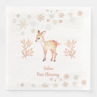 Serviette En Papier Cerf d'aquarelle mignonne