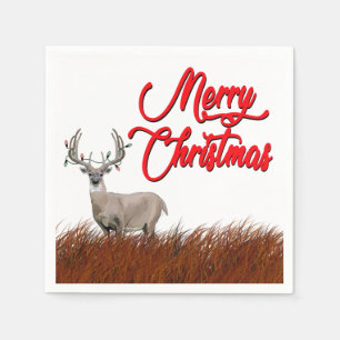Serviette En Papier Cerf de Noël avec des lumières
