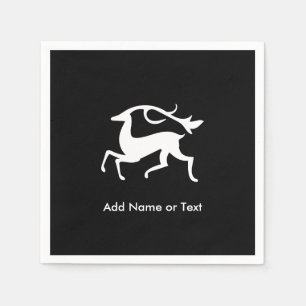 Serviette En Papier Cerf de Noël blanc stylisé