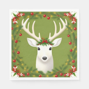 Serviette En Papier Cerf de Noël mignon 