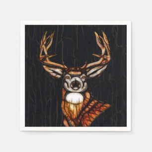 Serviette En Papier Cerf en Bois Rustique Campagne Fête Personnalisée