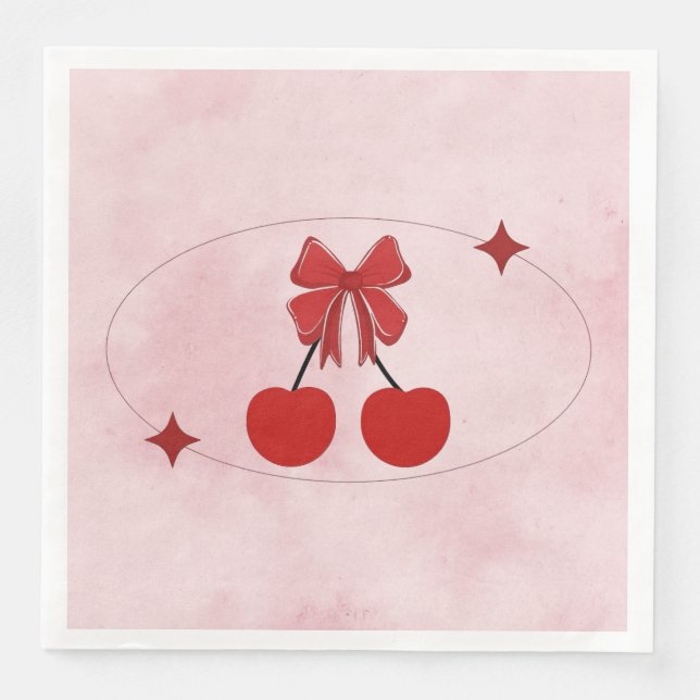 Serviette En Papier Cerise (Devant)