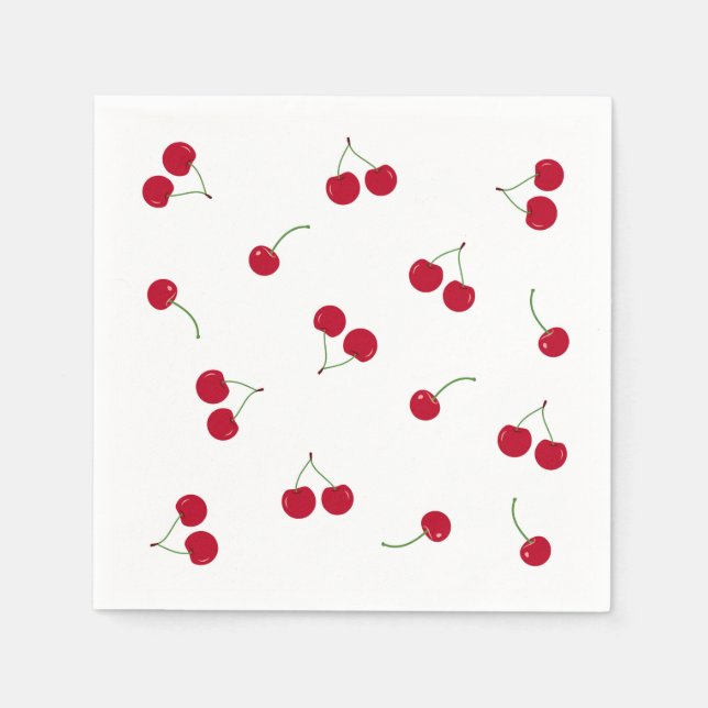 Serviette En Papier  Cerise Cerises (Devant)