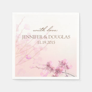 Serviette En Papier Cerise en fleur/Sakura Cocktail Mariage Napkin