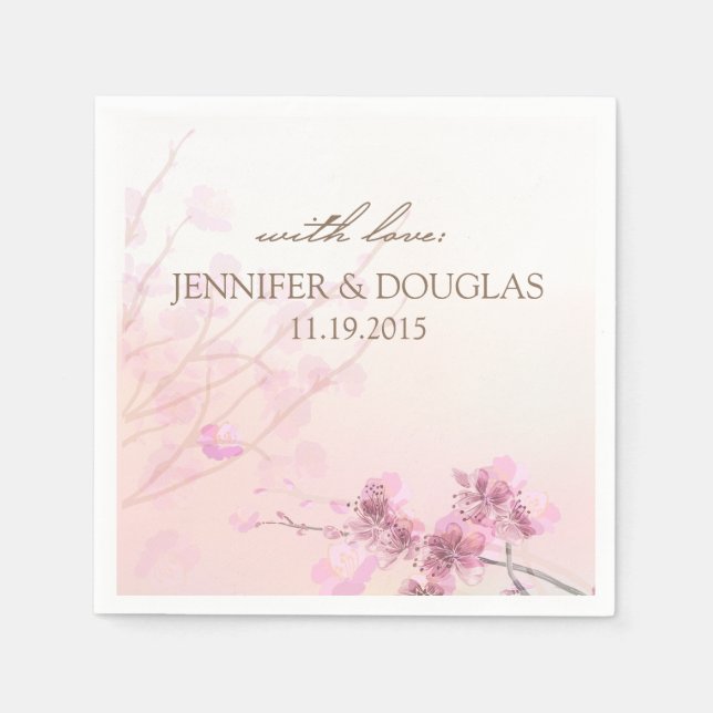 Serviette En Papier Cerise en fleur/Sakura Cocktail Mariage Napkin (Devant)