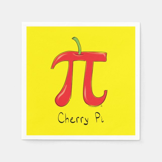 Serviette En Papier Cerise Pi Cute Math Pi Jour de fête Napkins (Devant)