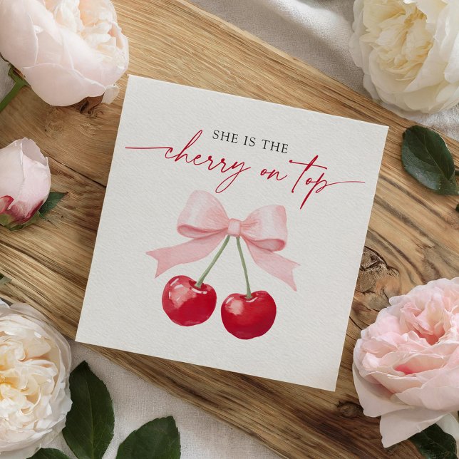 Serviette En Papier Cerise sur le Baby shower supérieur (Créateur téléchargé)