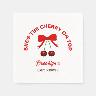 Serviette En Papier Cerise sur le Baby shower supérieur Red Coquette B