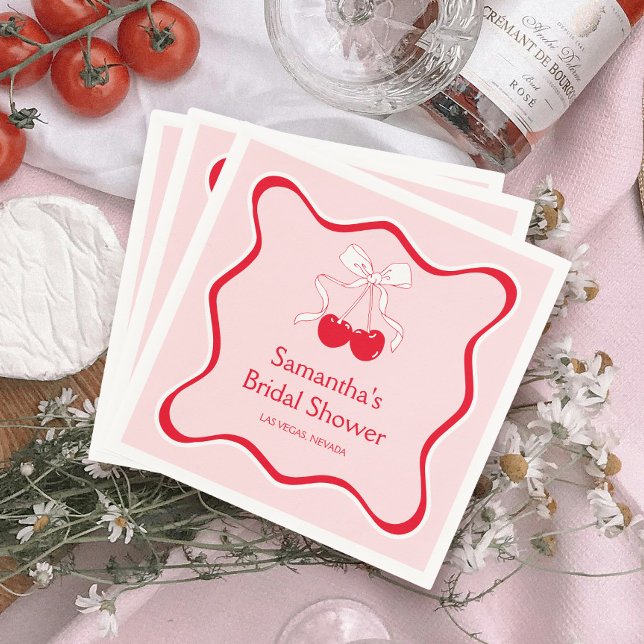 Serviette En Papier Cerise sur le gâteau : Soirée de mariage de Bow (Créateur téléchargé)