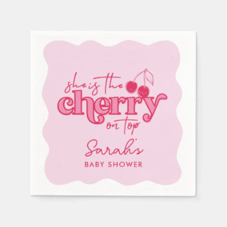 Serviette En Papier Cerise sur les serviettes de Baby shower supérieur