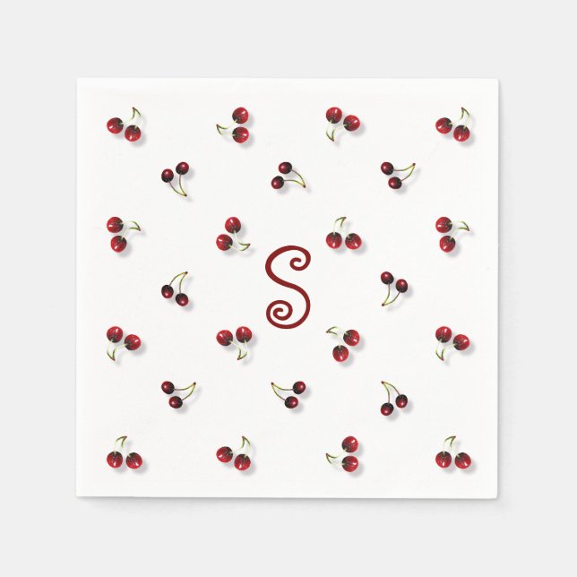 Serviette en papier Cerises (Devant)