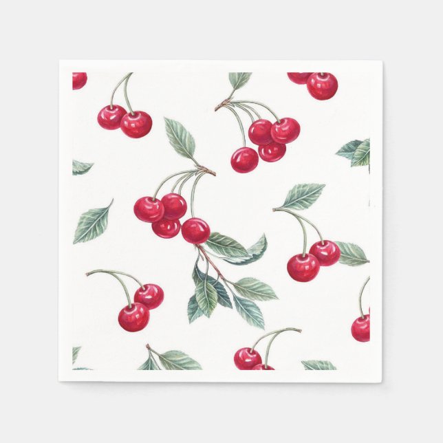 Serviette En Papier Cerises (Devant)