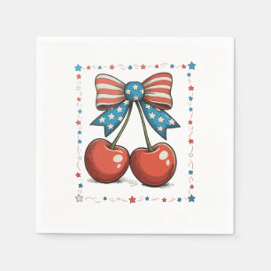 Serviette En Papier Cerises 4 Juillet Arc 250e Anniversaire