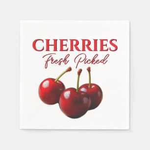 Serviette En Papier Cerises fraîchement cueillies