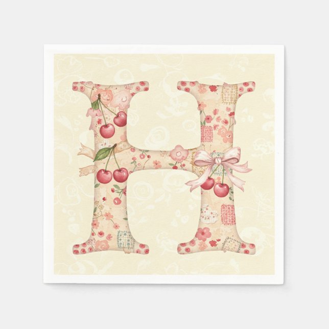 Serviette En Papier Cerises mûres, par Natasha Us (Devant)