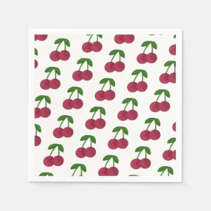Serviette En Papier Cerises Sombres de l'Été