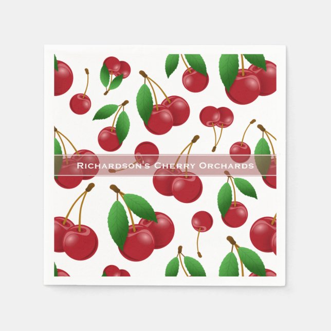 Serviette En Papier cerises sucrées en été (Devant)