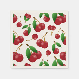 Serviette En Papier cerises sucrées en été