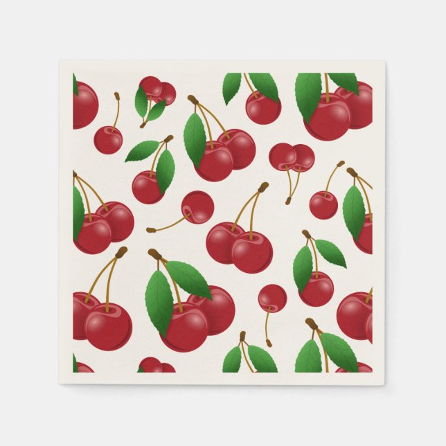 Serviette En Papier cerises sucrées en été (Devant)