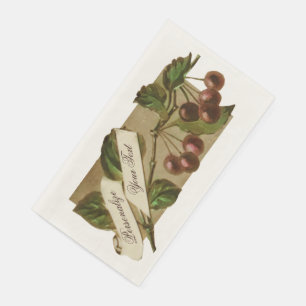 Serviette En Papier Cerises Vintage Personnalisées Fruit Rétro Ancienn