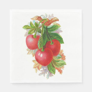 Serviette En Papier Cerises vintages