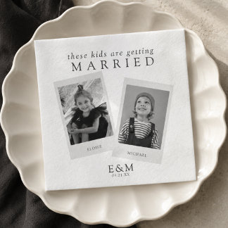 Serviette En Papier Ces Enfants Se Marient Mariage Minimaliste