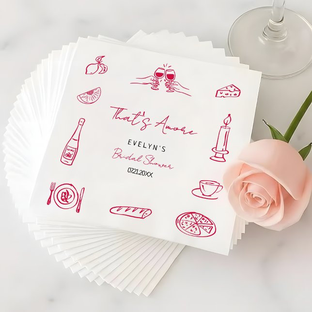 Serviette En Papier C'est Amore Dessins à la Main Élégants et Originau (Créateur téléchargé)