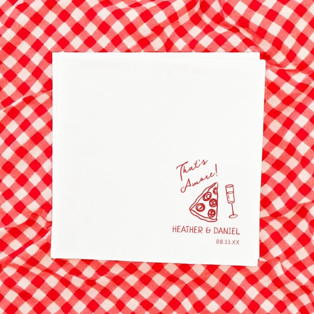 Serviette En Papier C'est Amore Mariage Italie Pizza Party Pizza Bar (Créateur téléchargé)