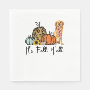 Serviette En Papier C'est Automne Y'all Yellow Golden récupérateur Chi
