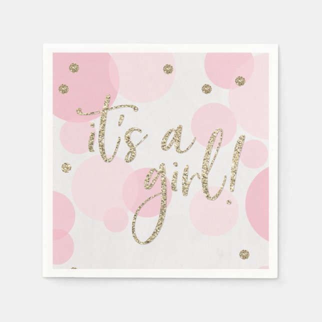Serviette En Papier C'est Girl Pink Baby Shower Paper Napkin (Devant)
