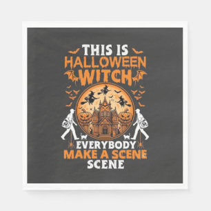 Serviette En Papier C'est Halloween Sorcière Tout Le Monde Fait Une Sc